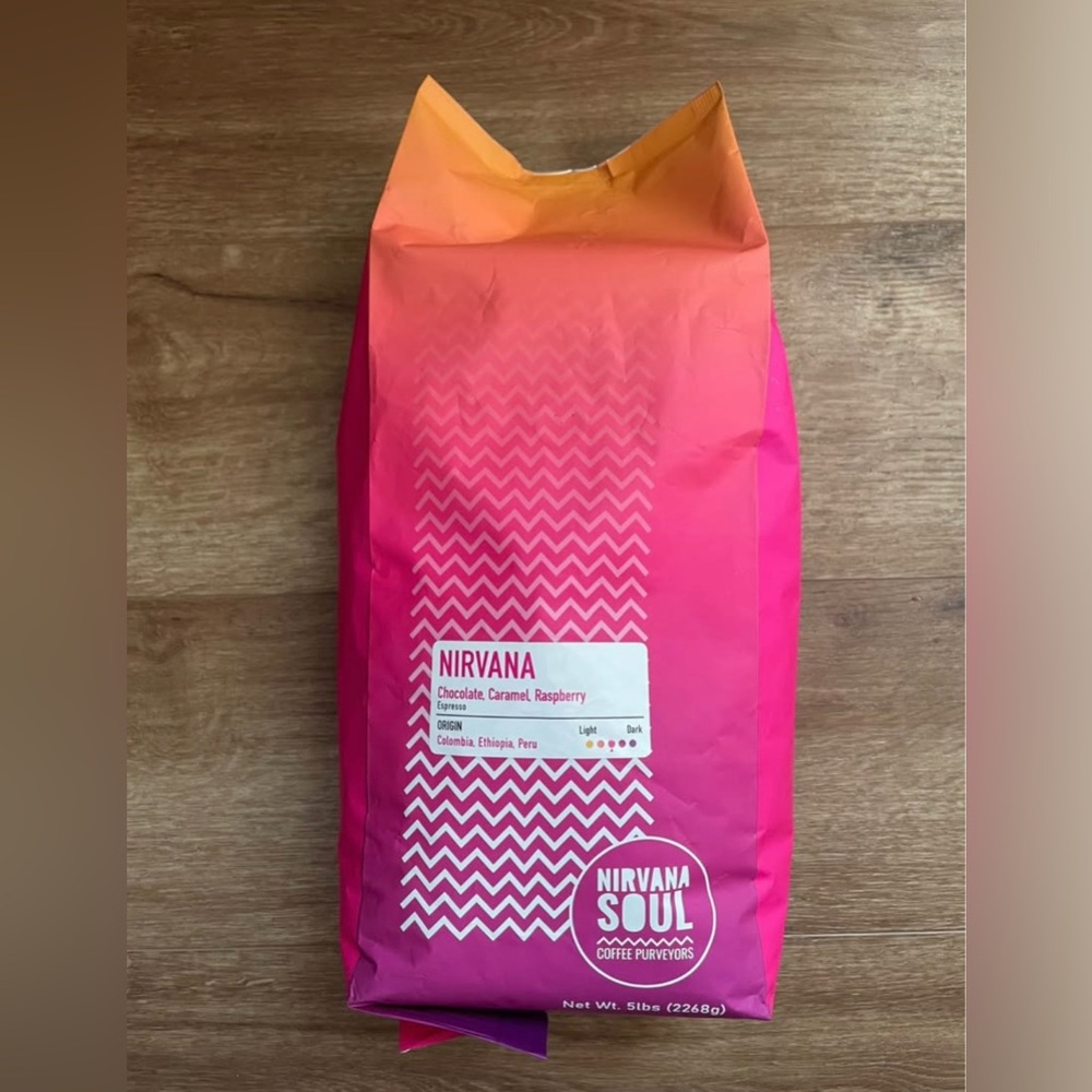 Nirvana Soul Espresso Beans 5lbs Medium Roast Chocolate Caramel Raspberry